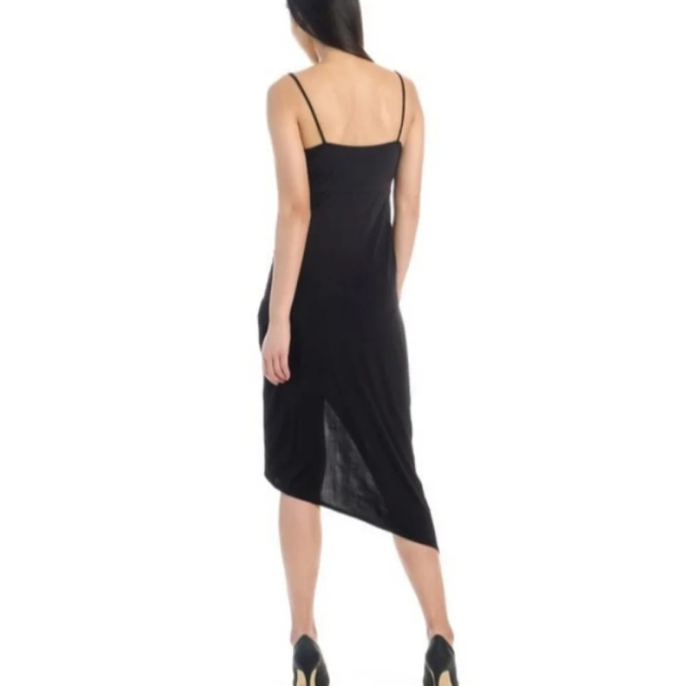 See updated listing Slvls V-neck Surplus Charmeuse Midi Wrap Dress Midnight - Picture 2 of 9